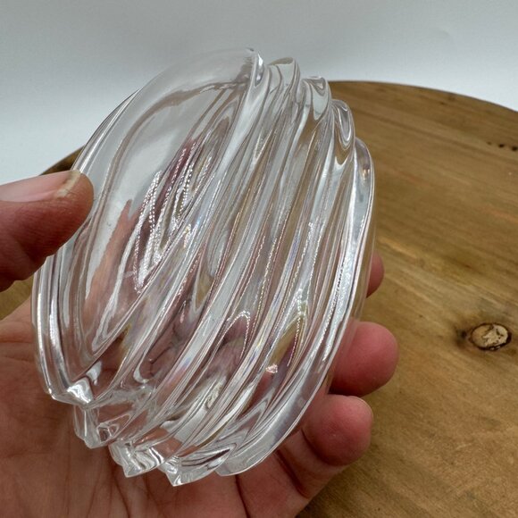 Gorham Crystal Egg  Nut Shape Trinket Box Vintage - Picture 7 of 11